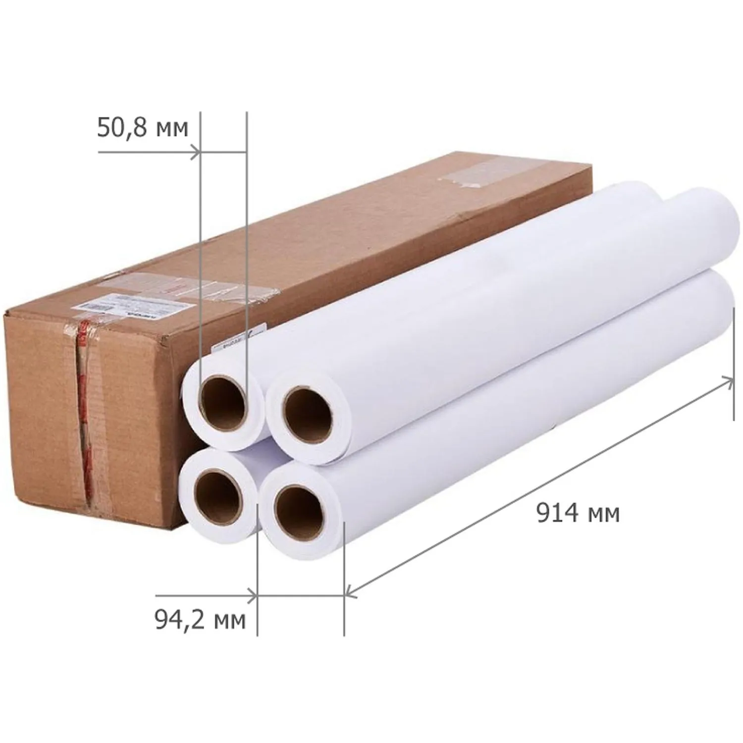 Бумага широкоформатная Комус ProMega engineer 914 мм рулон А0+ 45 м (4 рулона) - Image 4