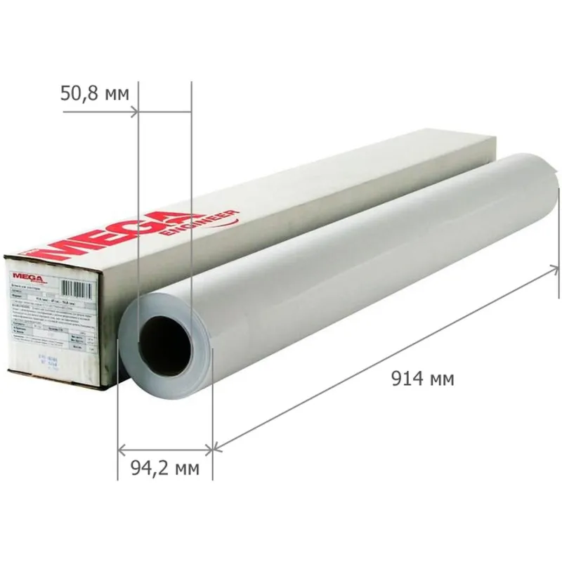Бумага широкоформатная Комус ProMega engineer InkJet 914 мм (рулон А0+, 45 м, белизна 162%) - Image 3