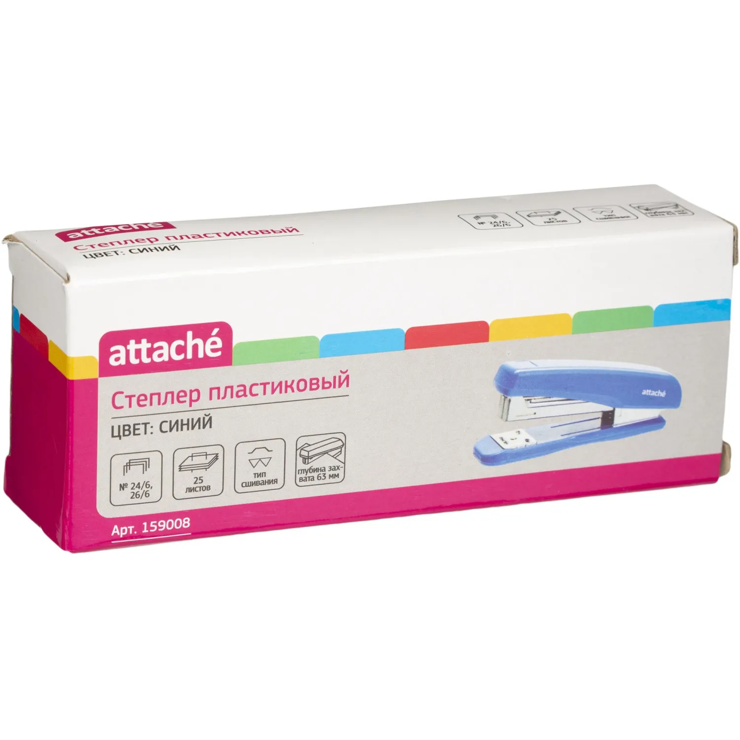 Степлер Attache 8215 настольный до 25 листов, скобы 24/6 и 26/6, синий - Image 2