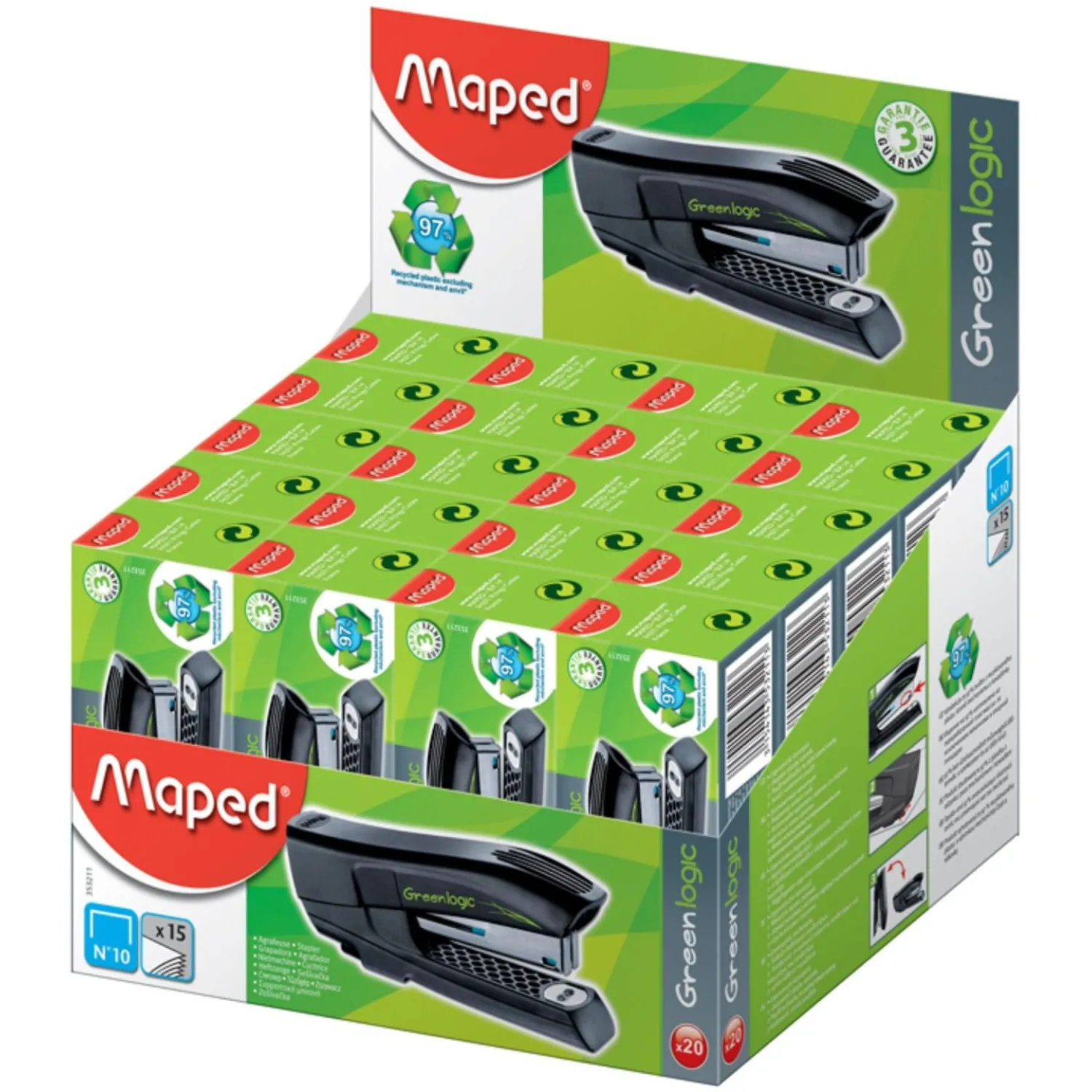 Степлер Maped Greenlogic компактный (до 15 л., экопластик, индикатор скоб) - Image 7