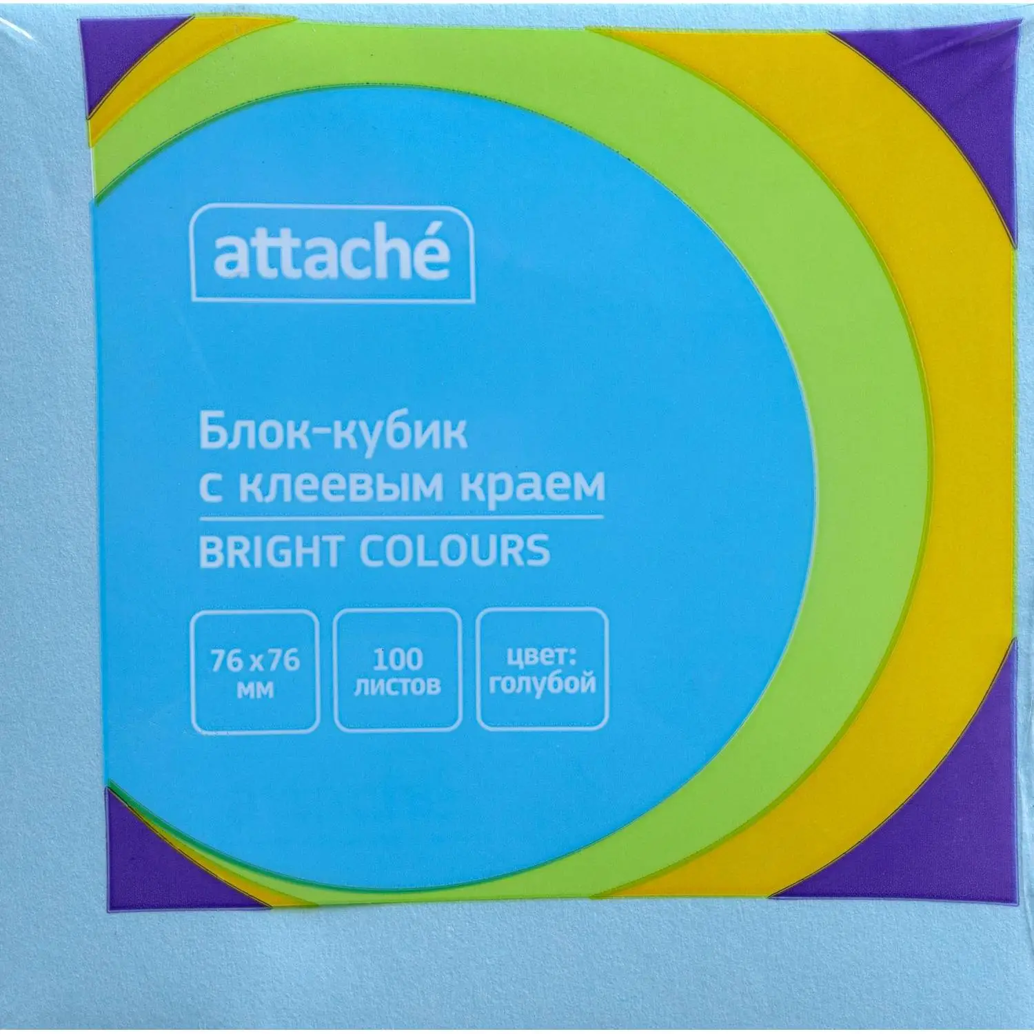 Стикеры Attache 76x76 мм голубые, офисные наклейки пастельные - Image 3