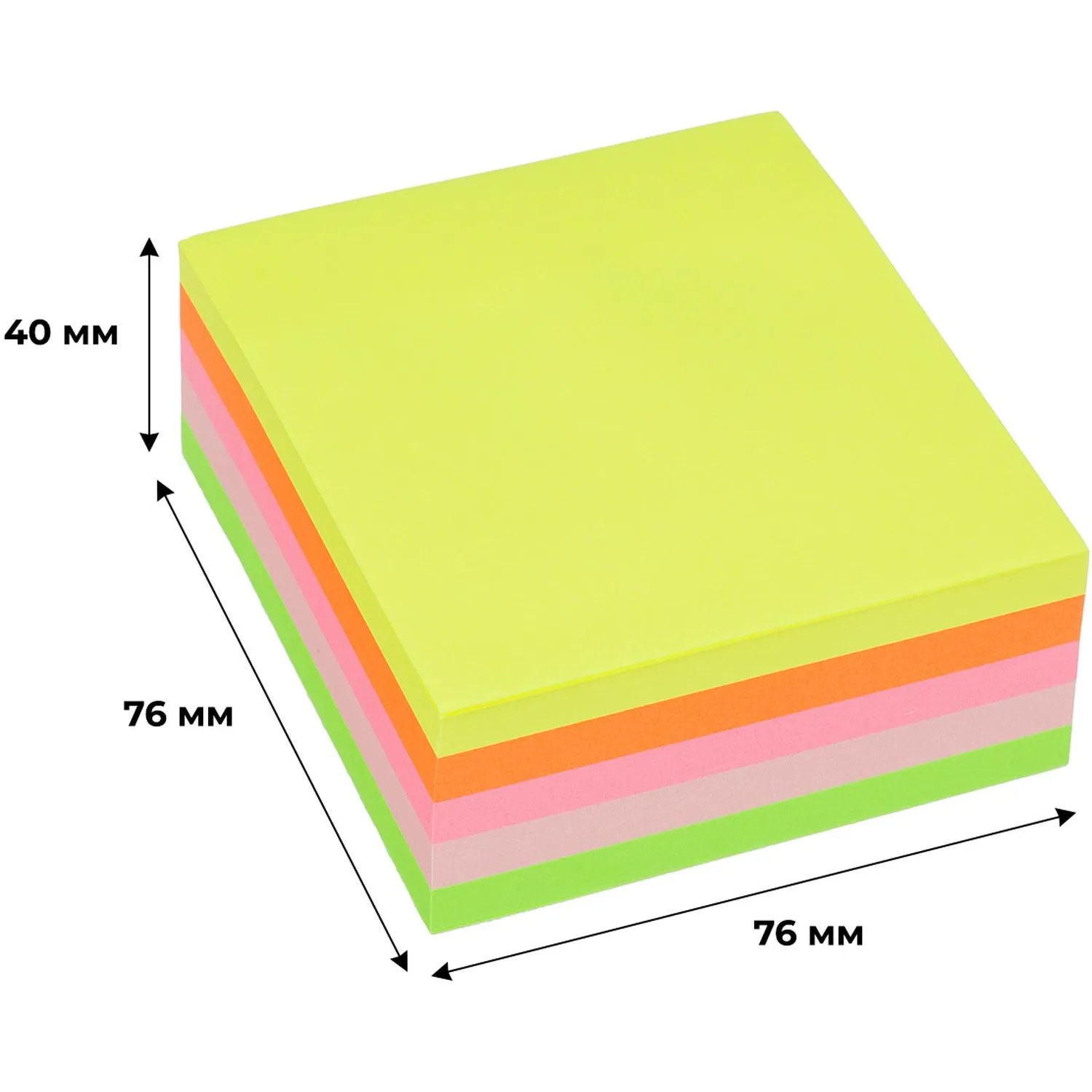 Стикеры Attache Simple куб 76×76 мм, 400 л., 5 неоновых цветов, без следов клея - Image 4