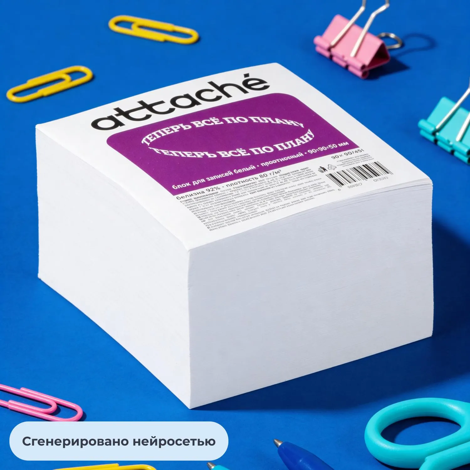 Блок для записей Attache 9×9 см, бумага 80 г/м², для офиса и заметок - Image 4