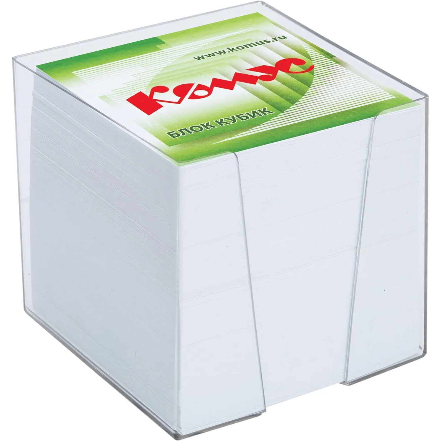 Блок для записей в боксе Комус 9×9 см, офсет 100 г/м², пластиковый бокс - Image 4
