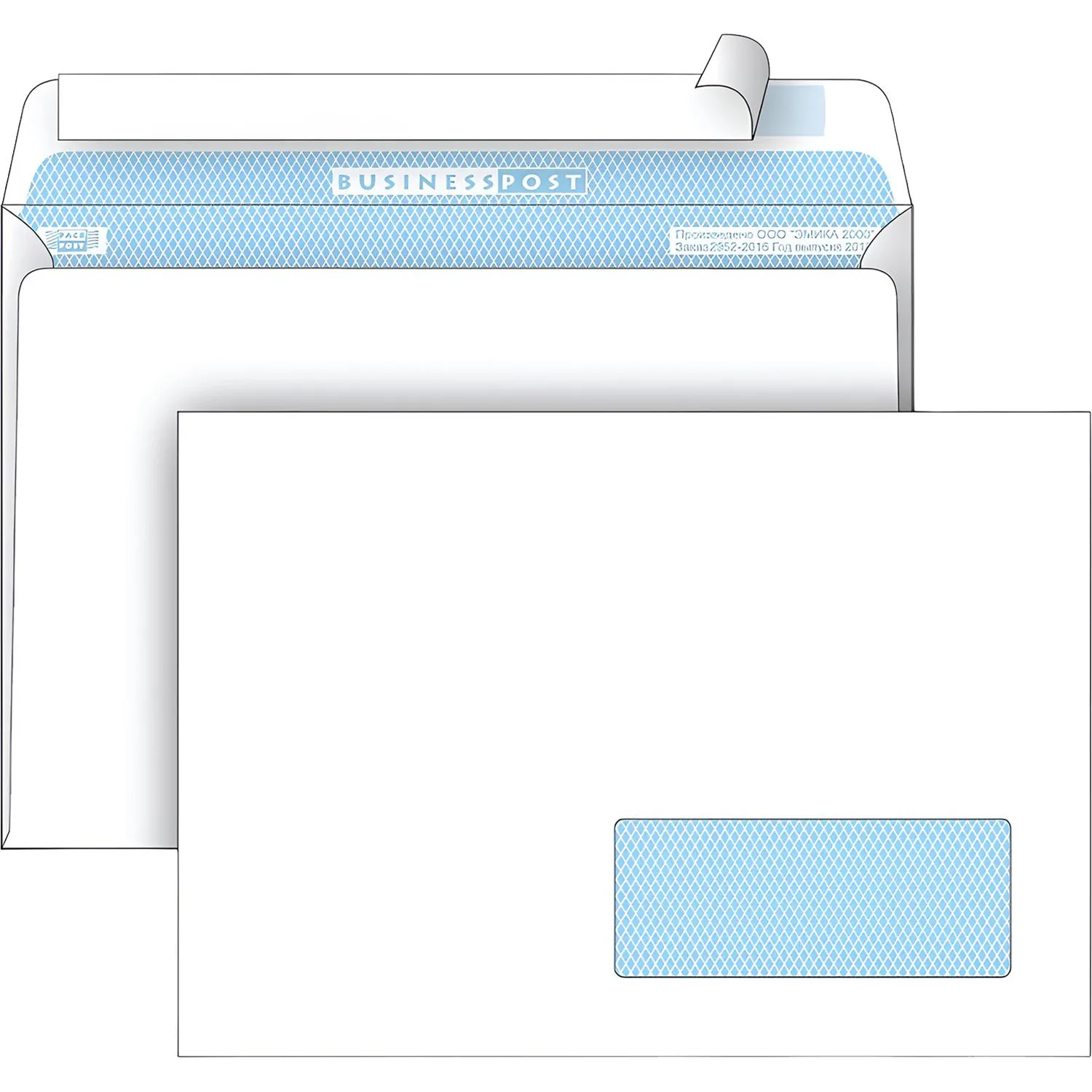 Конверты BusinessPost офсет 90 г/м² с окном стрип, A4 (50 шт) - Image 2