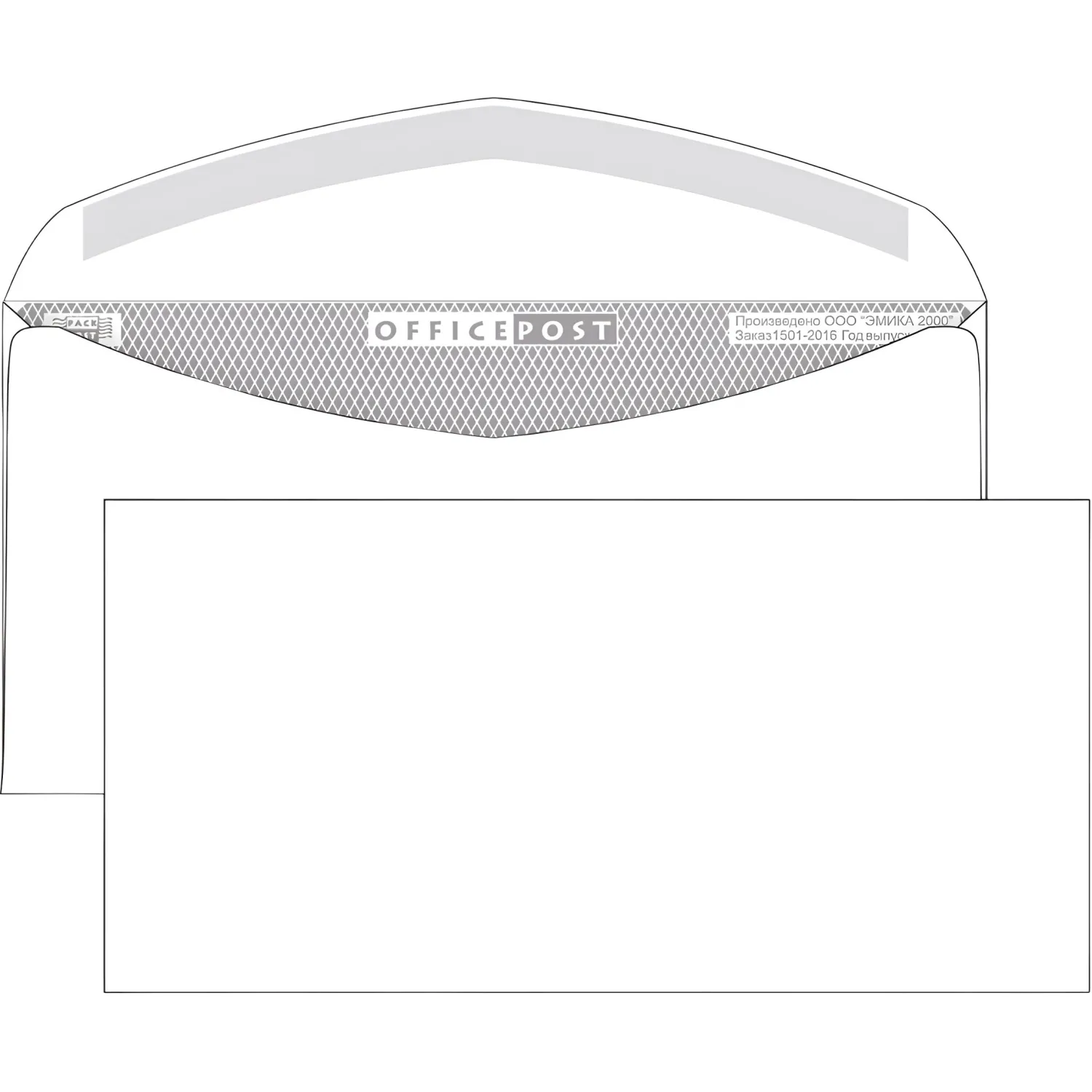 Конверт офисный OfficePost E65 белый декстрин 110×220 мм (для A4 втрое) - Image 2