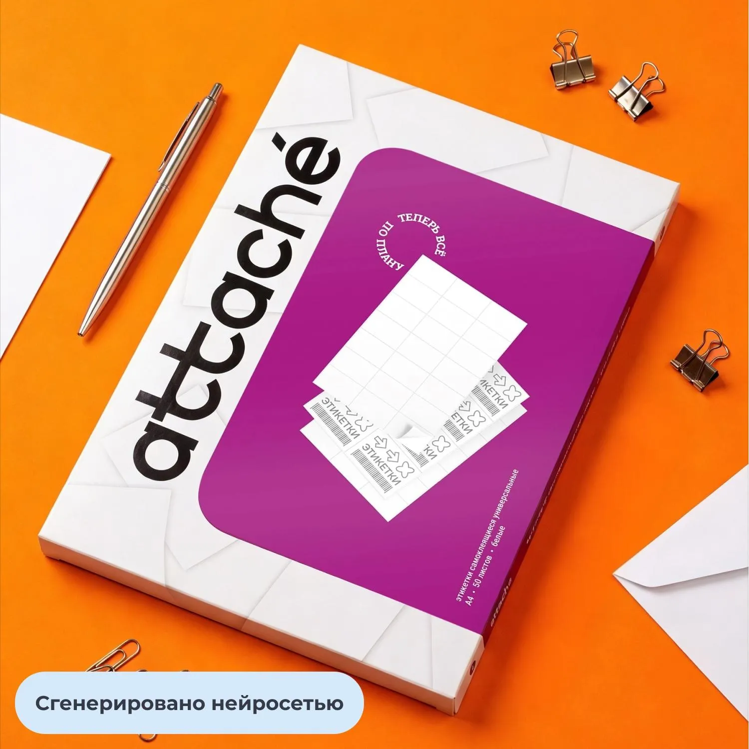 Самоклеящиеся этикетки Attache ProMega Label Basic 105x37 мм, 50 листов, белая самоклейка для печати на лазере - Image 6