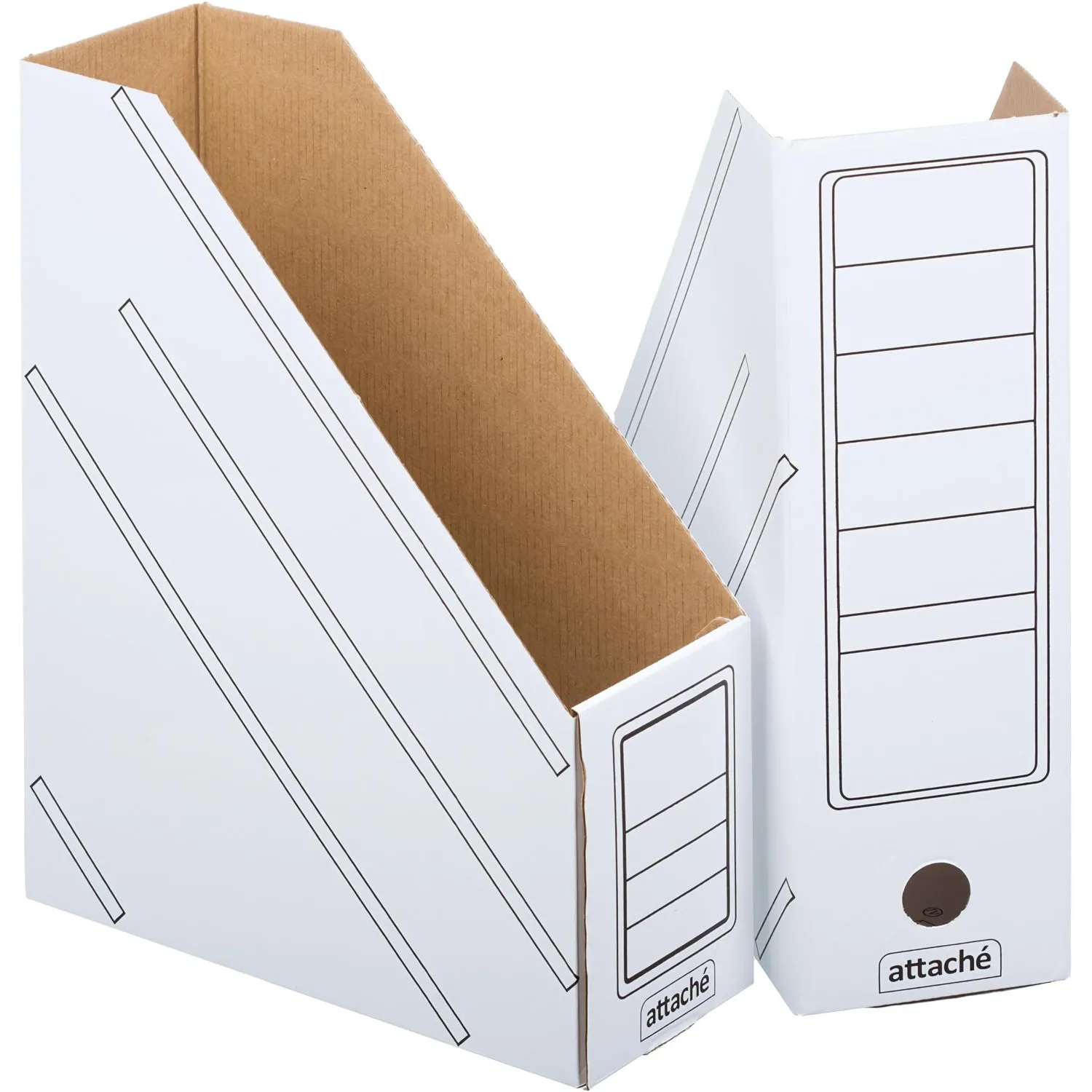 Вертикальный накопитель картонный белый Attache 260×100×320 мм, лотки А4 (2 шт)