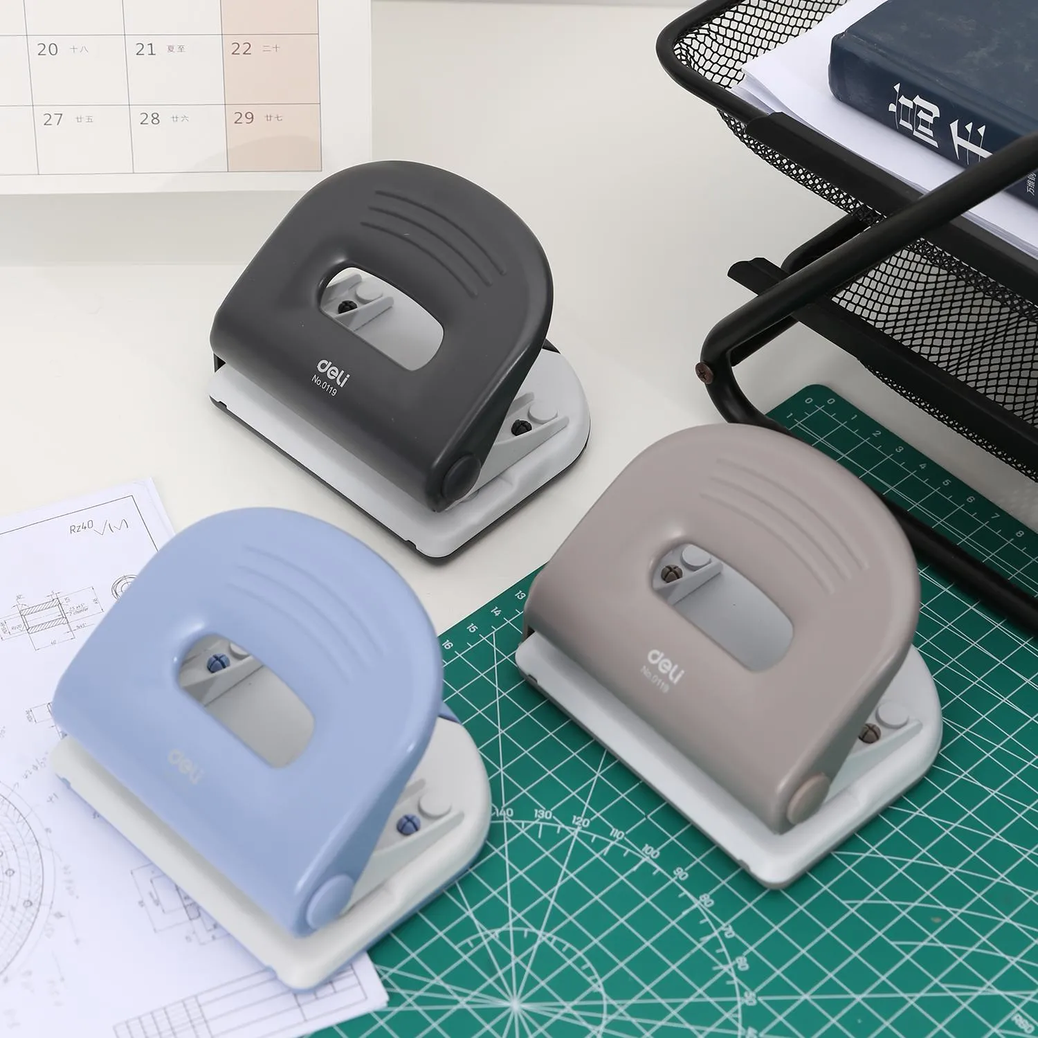 дырокол Deli Pro офисный металлический для бумаг - Image 11