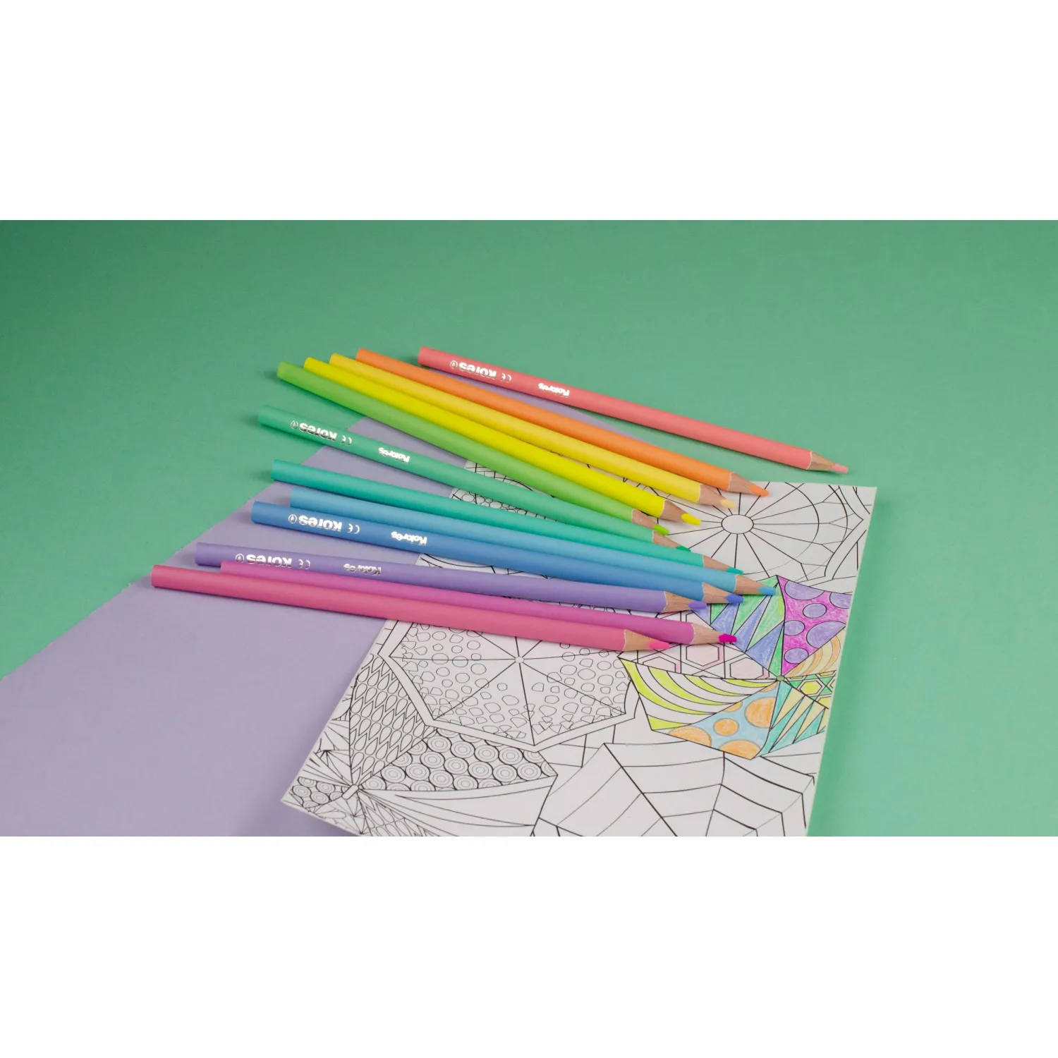 Карандаши цветные Kores Kolores Pastel 24 карандаша 24 цвета трёхгранные (пастельные) - Image 5