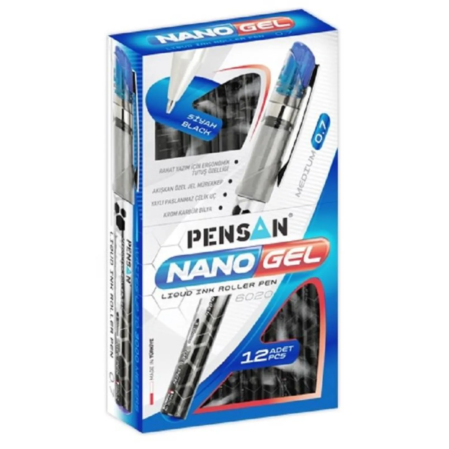 гелевая ручка Pensan Nano Gel 0,7 мм фольгированная, водостойкая - Image 4