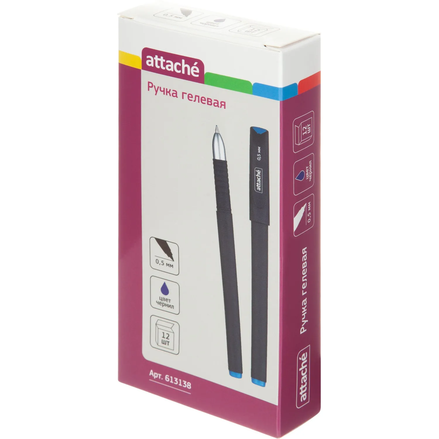 гелевая ручка Attache soft-touch синяя 0.5 мм, длина 129 мм, со сменным стержнем - Image 6