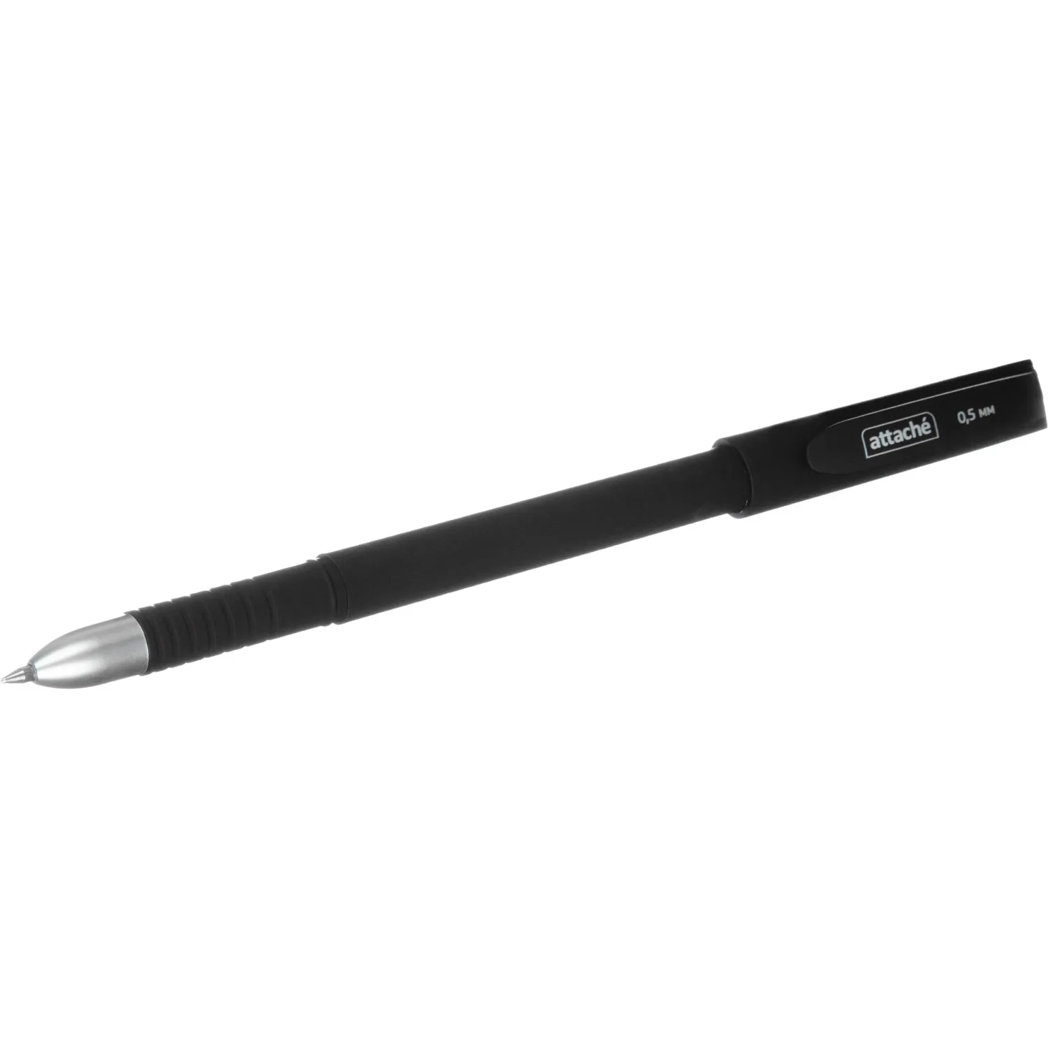 гелевая ручка Attache soft-touch черная 0.5 мм, длина 129 мм, со сменным стержнем - Image 5