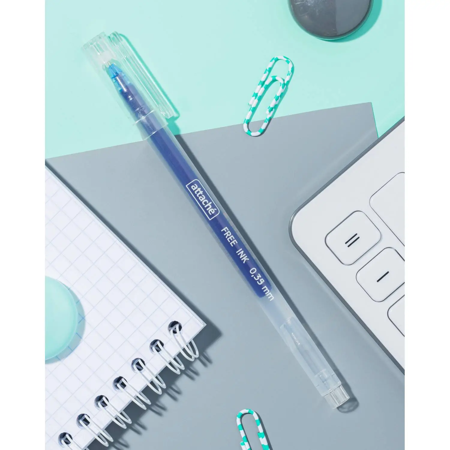 гелевая ручка Attache Free ink прозрачная, неавтоматическая, тонкое письмо синий - Image 6