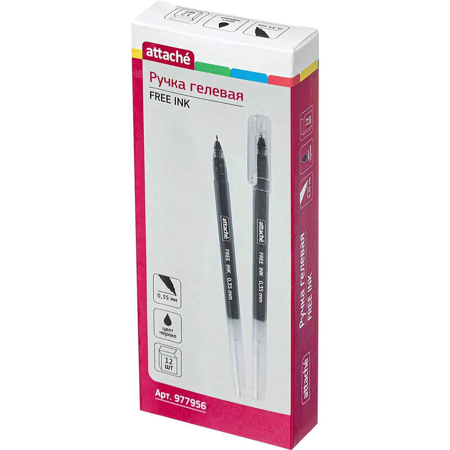 гелевая ручка Attache Free ink 0,5 мм прозрачная, качественные чернила без подтеков - Image 6