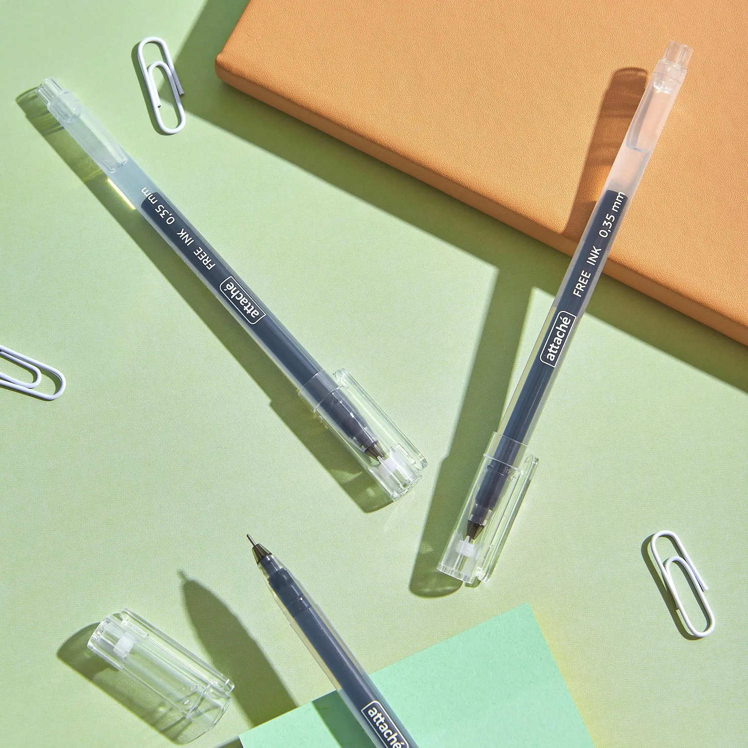 гелевая ручка Attache Free ink 0,5 мм прозрачная, качественные чернила без подтеков - Image 8