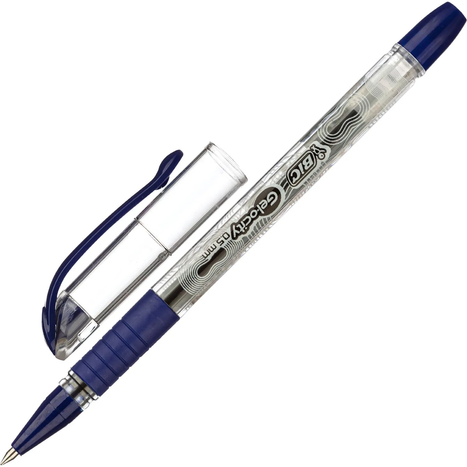 Гелевая ручка Bic Gel-ocity Stic 0,5 мм (прозрачный корпус, грип, клипса)