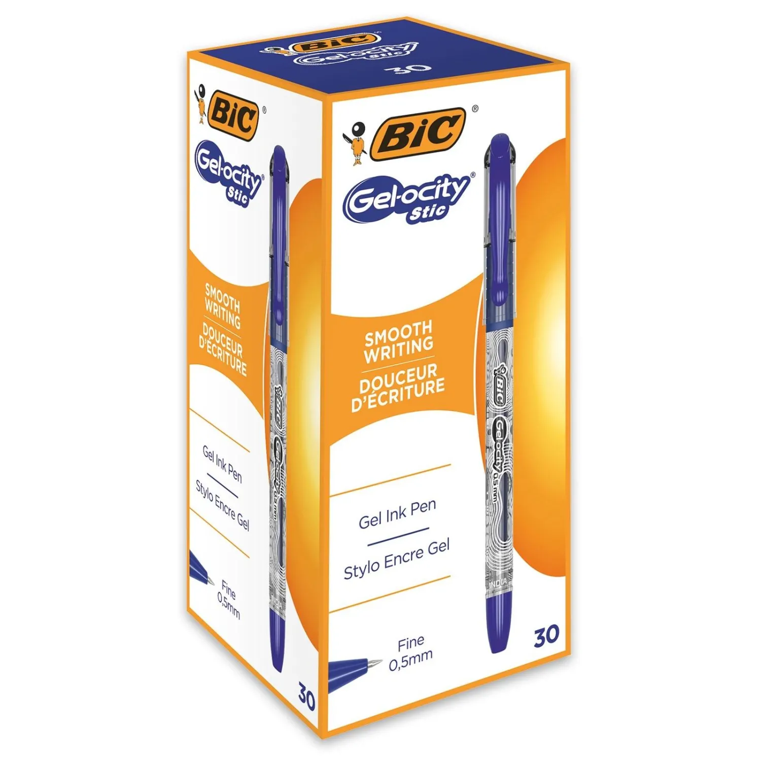 Гелевая ручка Bic Gel-ocity Stic 0,5 мм (прозрачный корпус, грип, клипса) - Image 6