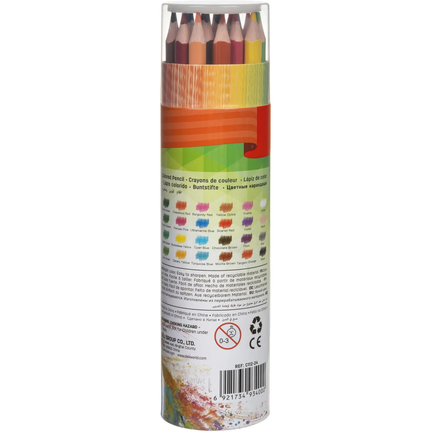 Карандаши цветные Deli Enovation 24 карандаша 24 цвета трёхгранные (EC112-24) - Image 5