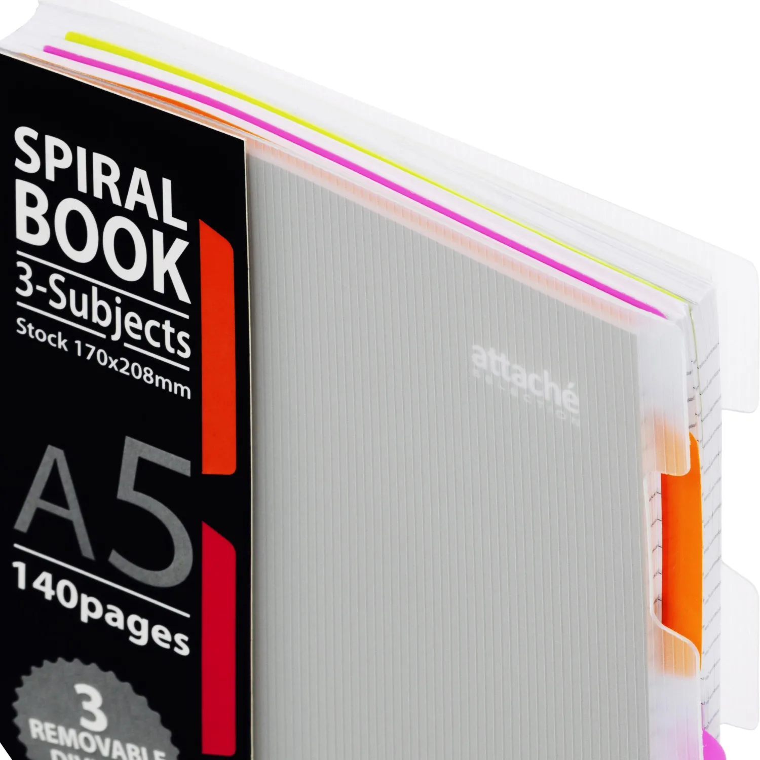 Бизнес-тетрадь Attache Selection Spiral Book A5 140 л., клетка, спираль, разделители - Image 3