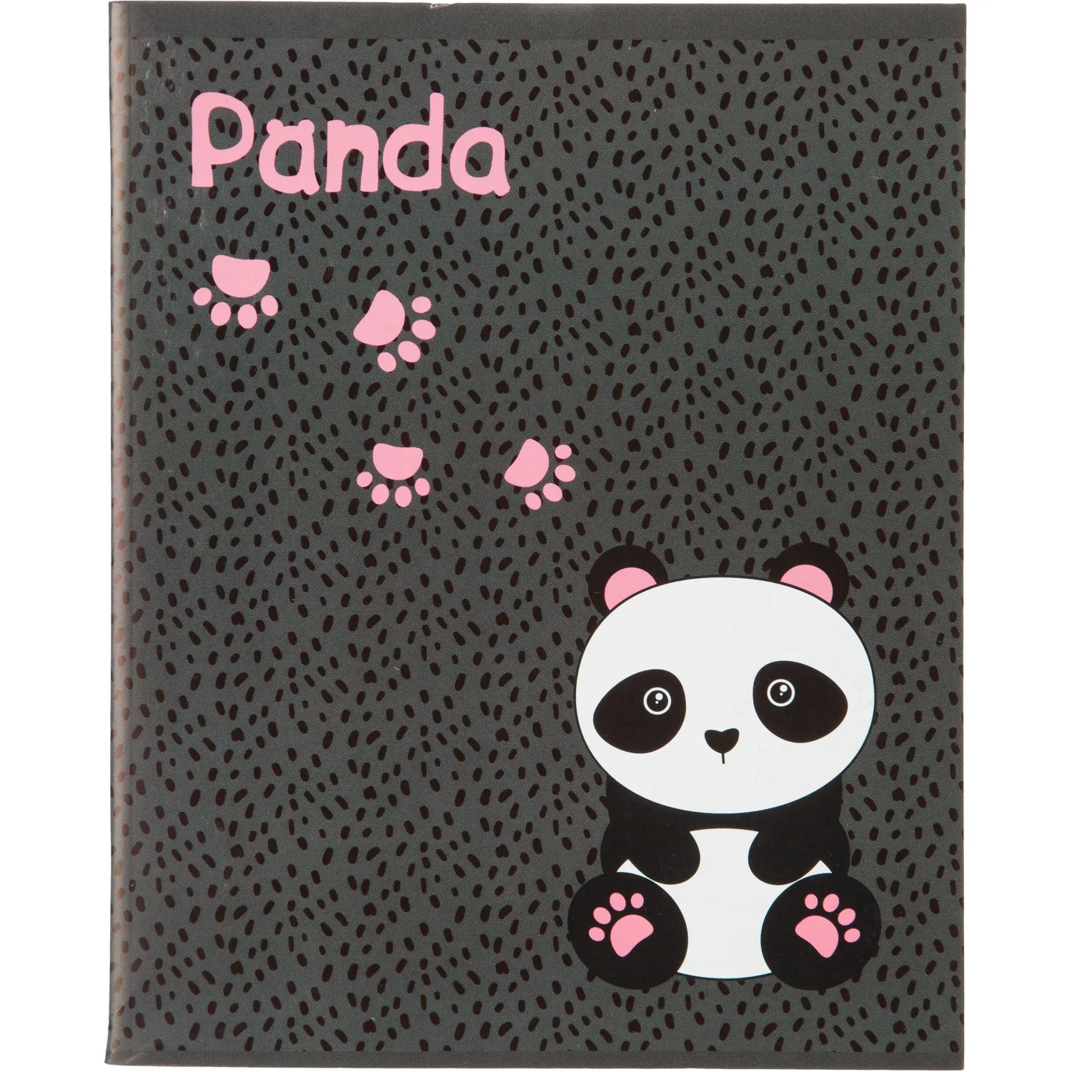 Тетрадь общая Комус Panda А5 96 листов, клетка, скрепка, картон с ВД-лаком