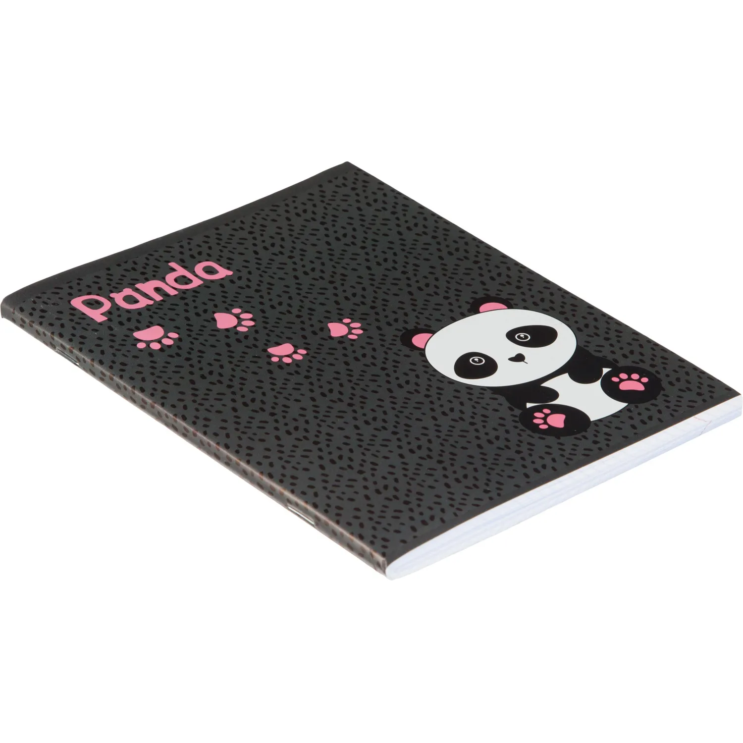 Тетрадь общая Комус Panda А5 96 листов, клетка, скрепка, картон с ВД-лаком - Image 4