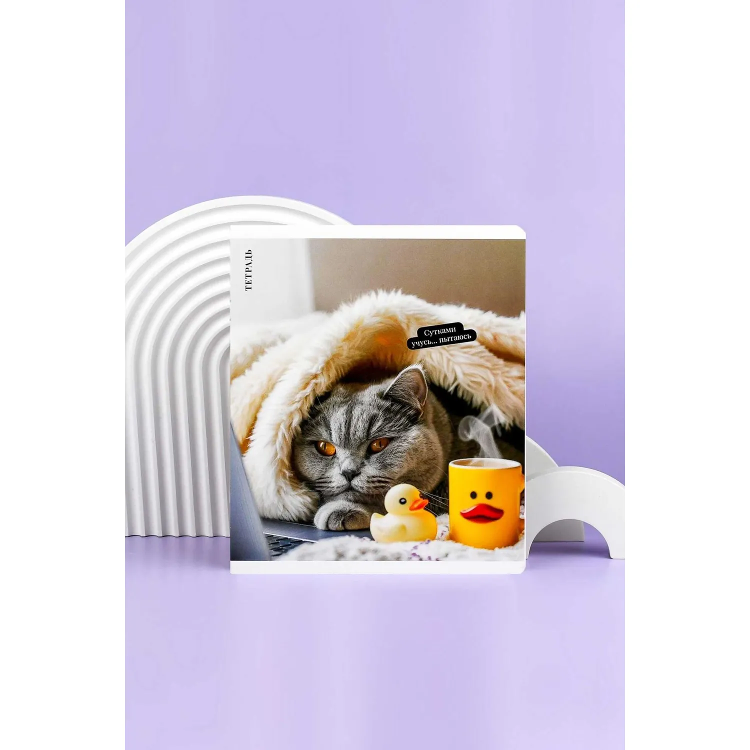 Общая тетрадь Феникс+ «Кот с уткой», формат А5+, клетка - Image 18