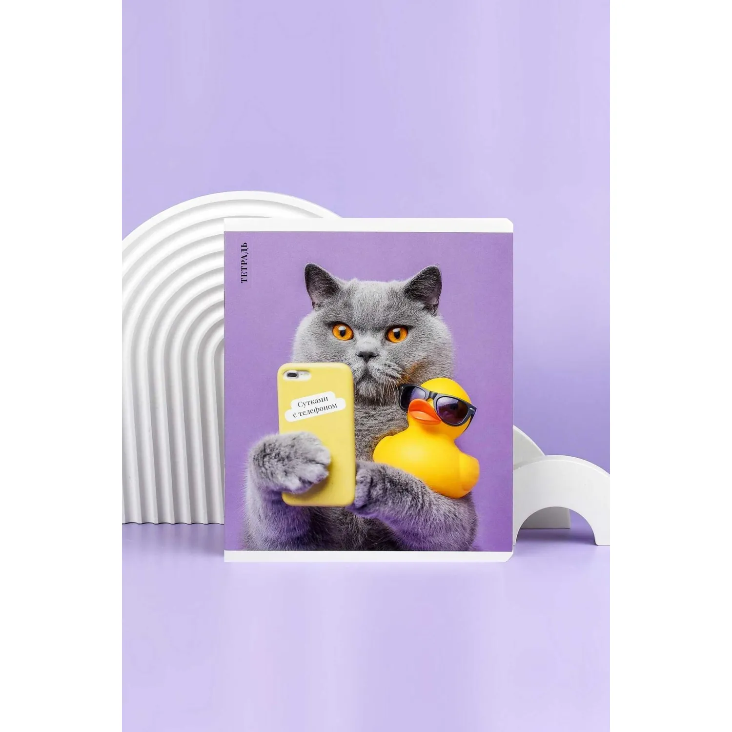 Общая тетрадь Феникс+ «Кот с уткой», формат А5+, клетка - Image 22