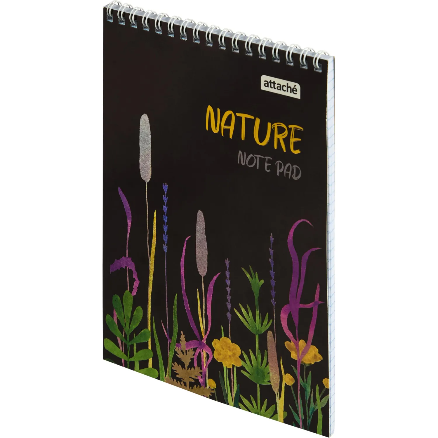 Блокнот Attache Nature Black flowers A5 60 л., клетка, спираль, 146×204 мм - Image 2