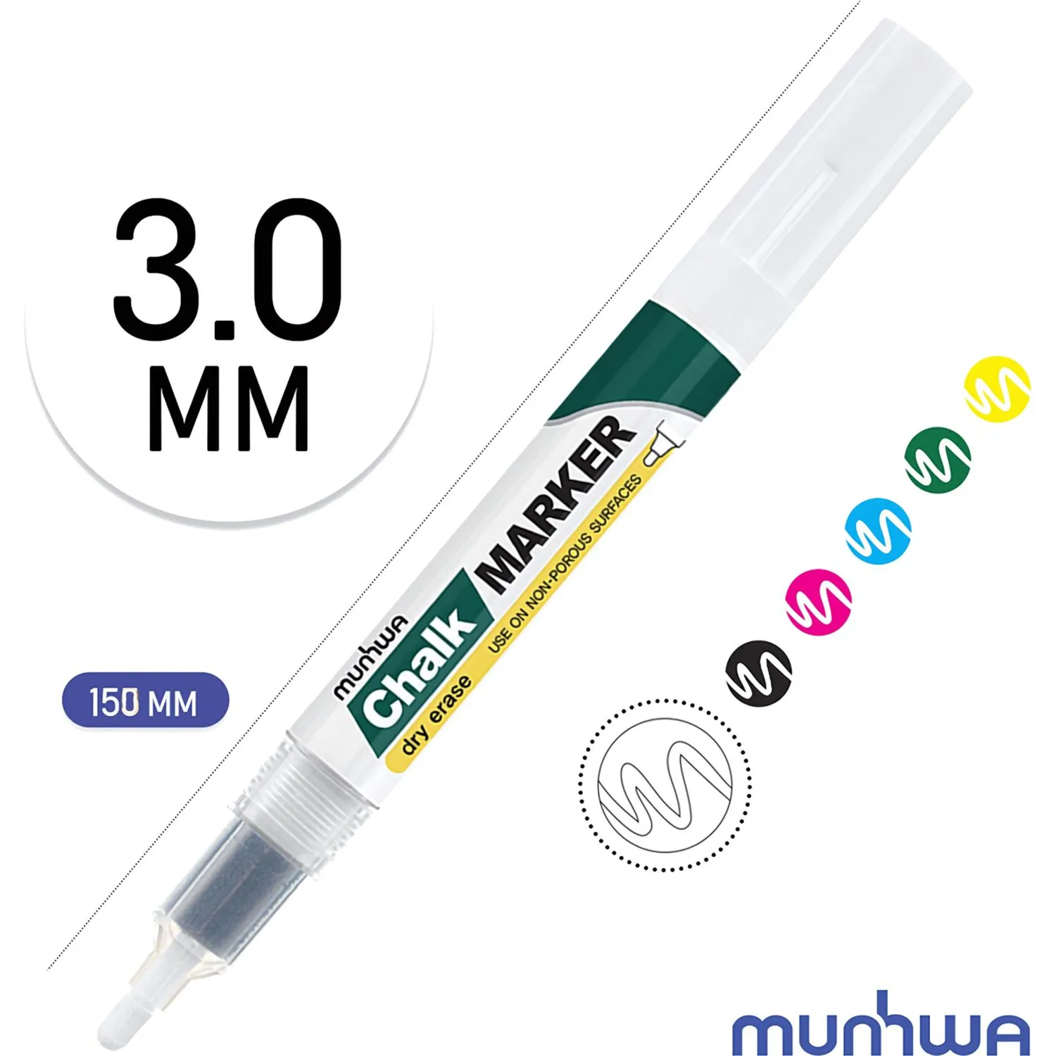 жидкий мел маркер MunHwa Chalk Marker (для стекла, зеркала, металла и пластика) - Image 5