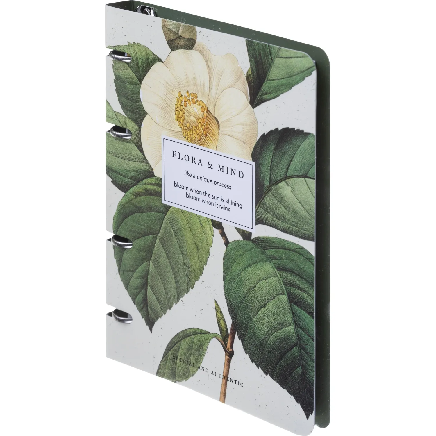 Тетрадь на кольцах Be Smart Flora Камелия A5 120 листов, клетка, сменный блок, картон, тиснение - Image 2