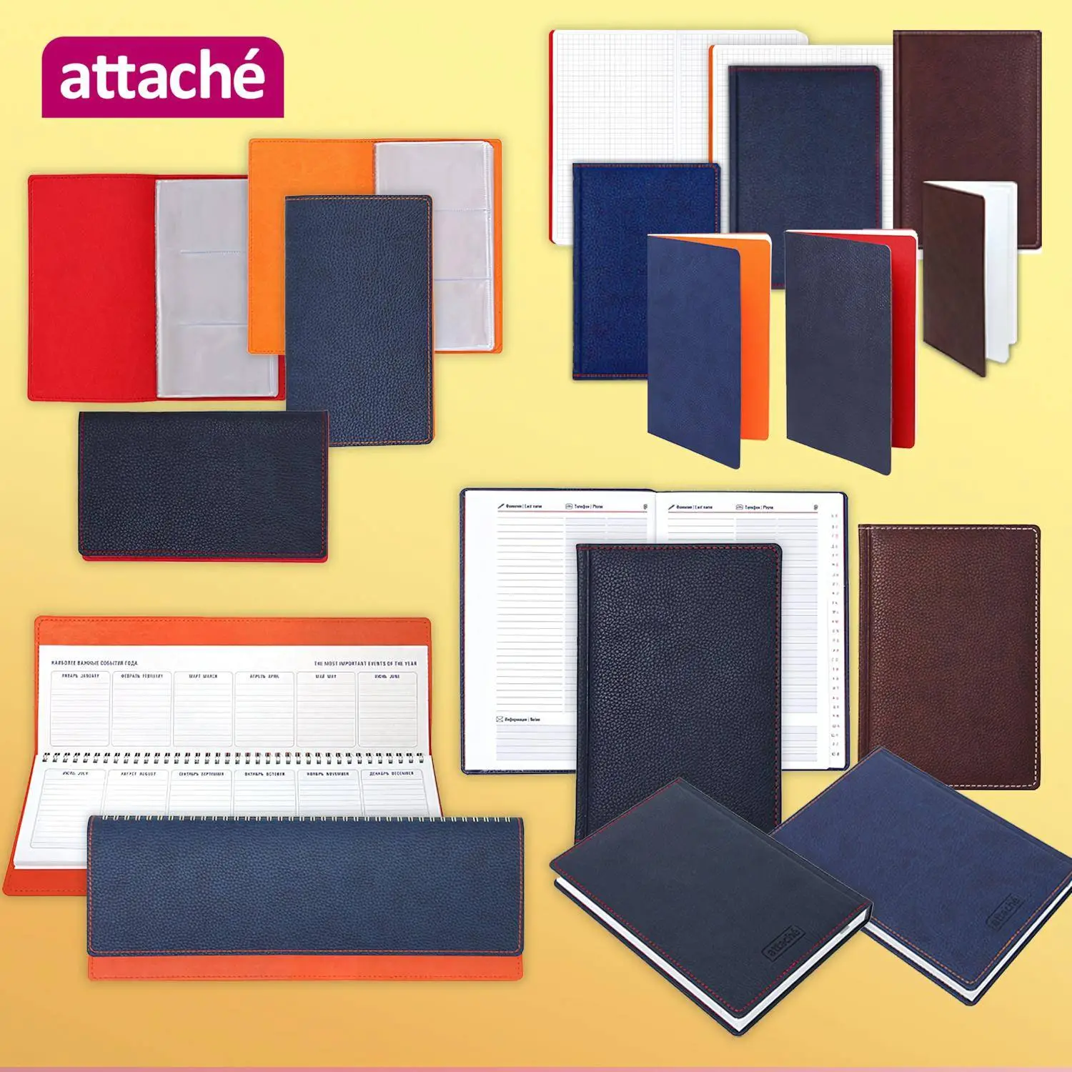 Алфавитная книжка Bizon Attache, мягкая обложка, блок в линейку (142×210 мм) - Image 3