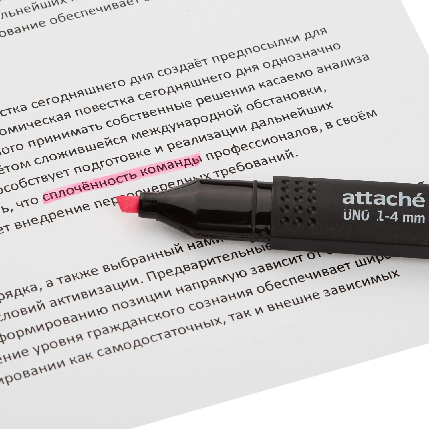 Текстовыделитель Attache Economy Uno розовый, экономичный на водной основе - Image 5