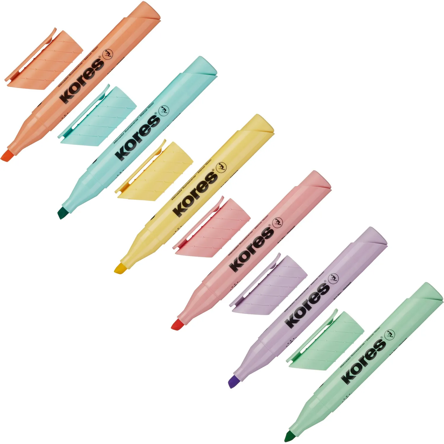 Текстовыделители Kores High Liner Plus, пастельные цвета, скошенный наконечник - Image 20