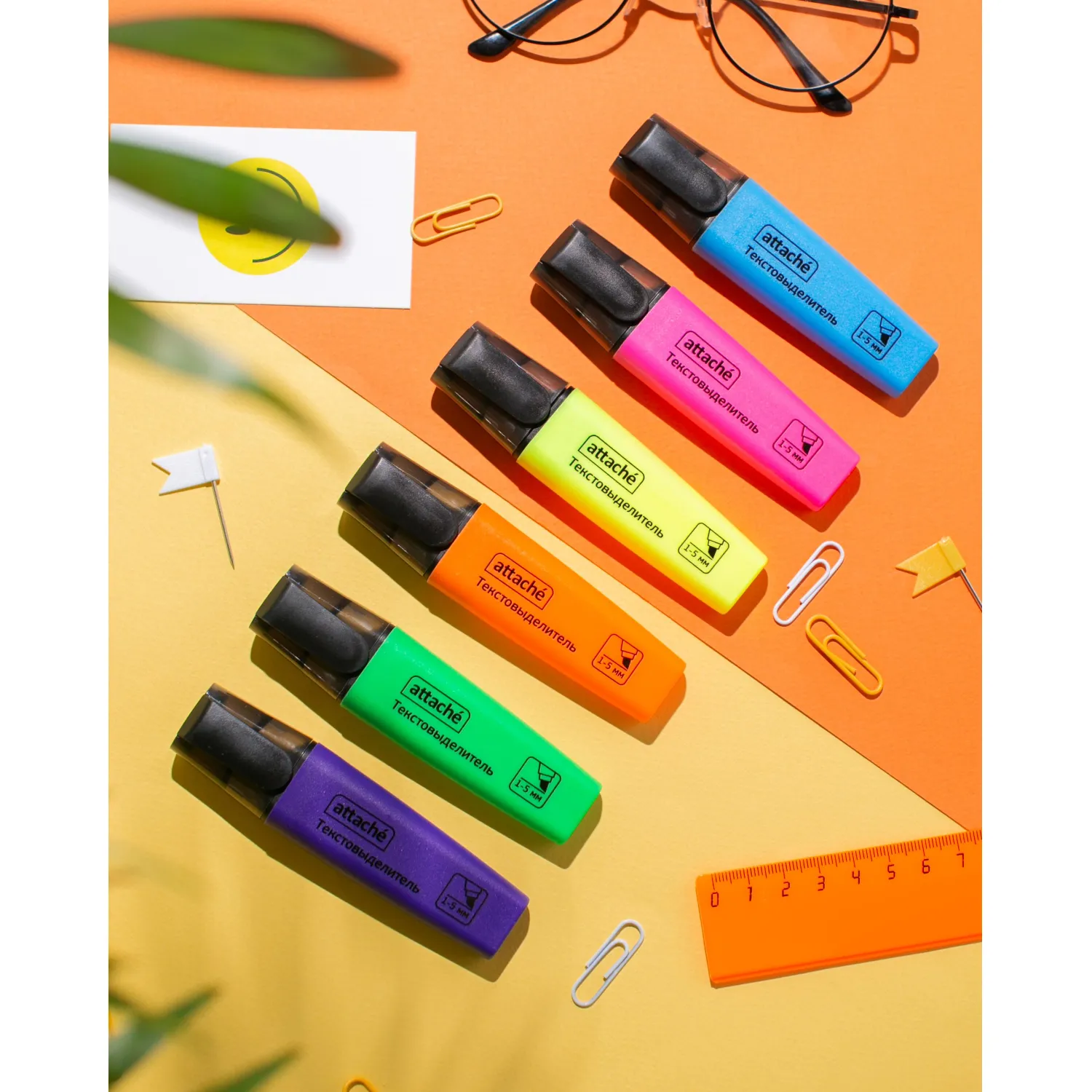 Набор текстовыделителей Attache Colored — водостойкие для заметок - Image 7