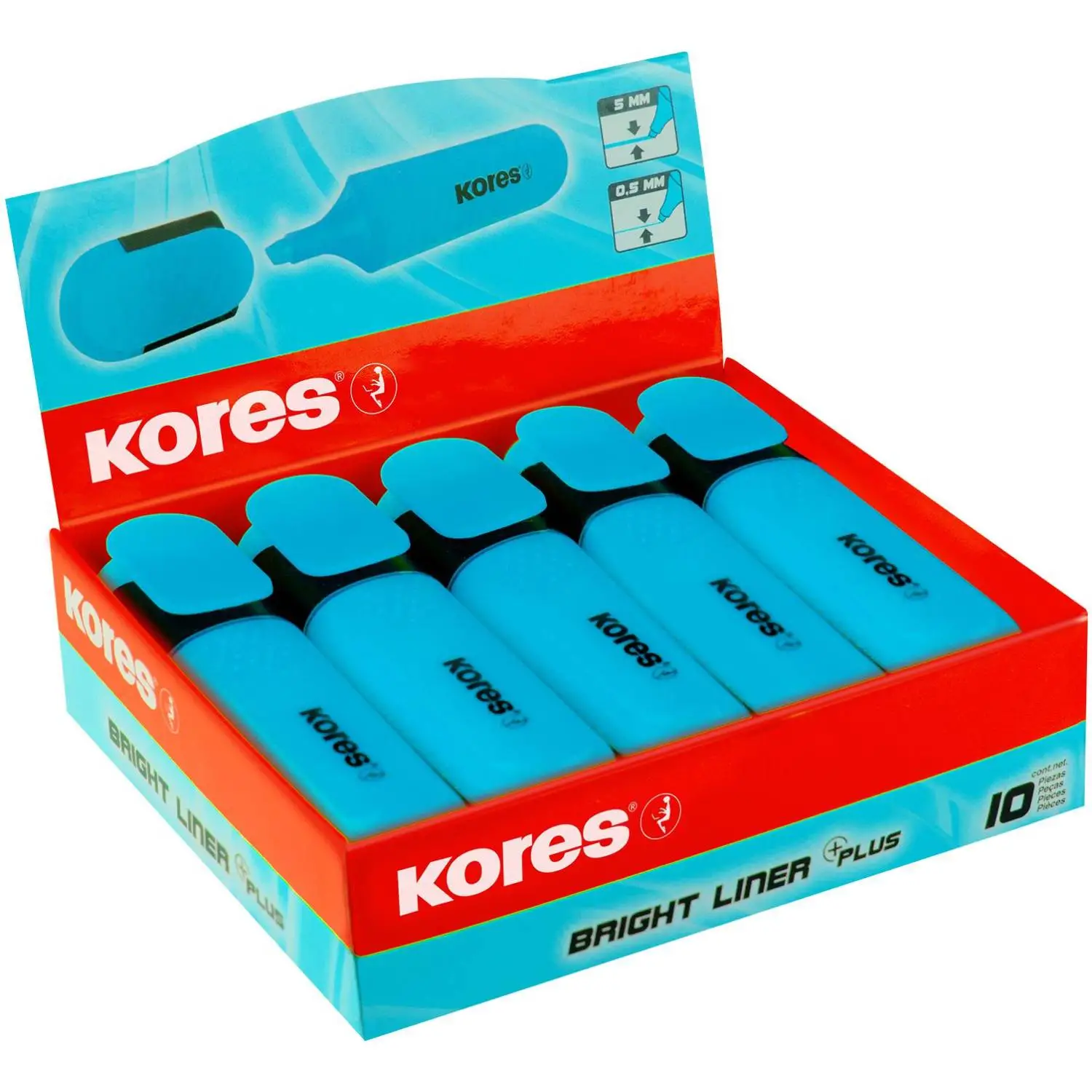Текстовыделитель Kores 0.5-5 мм, скошенный наконечник, водная основа, светостойкий - Image 6