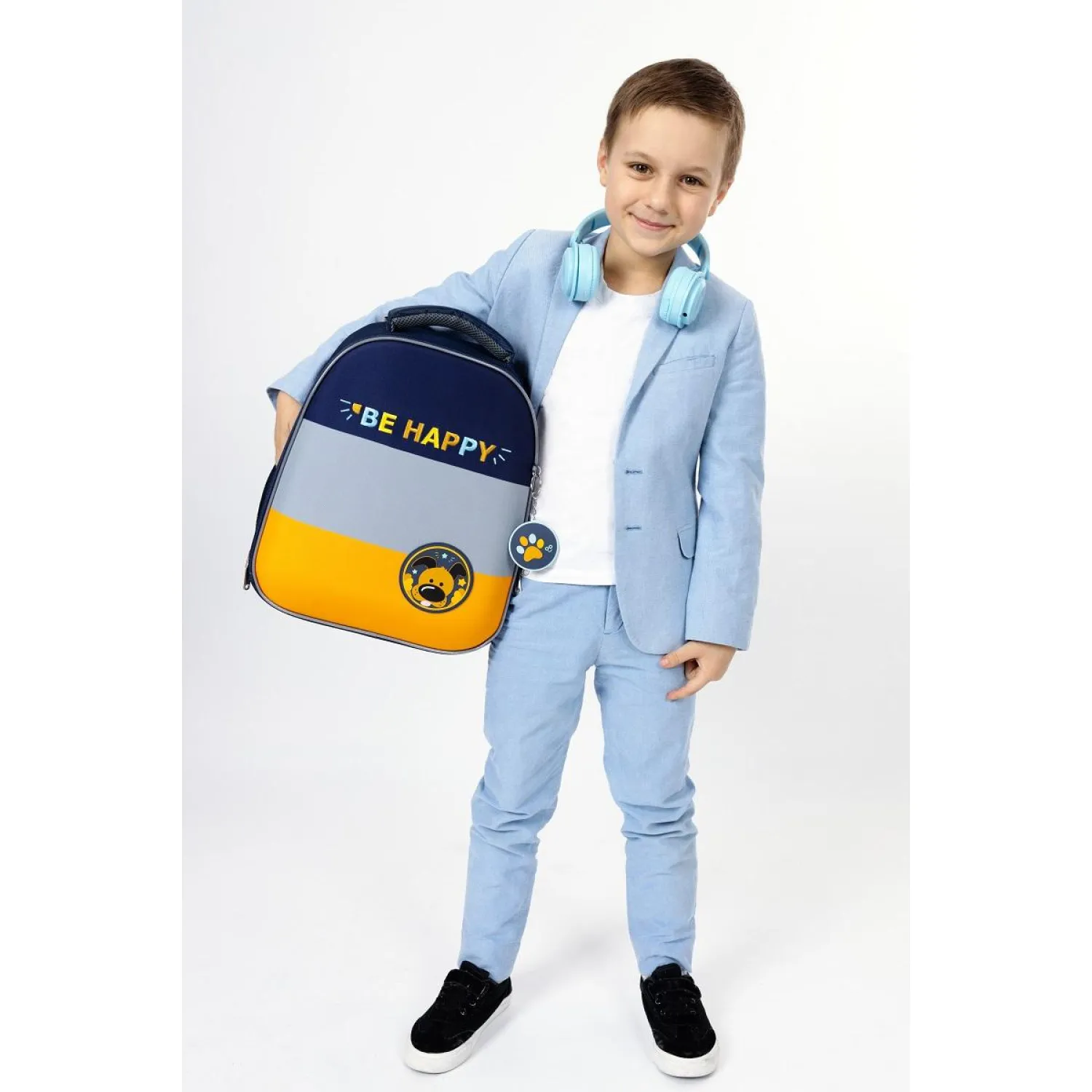 Ранец Casual анатомический синий с двумя отделениями - Image 13