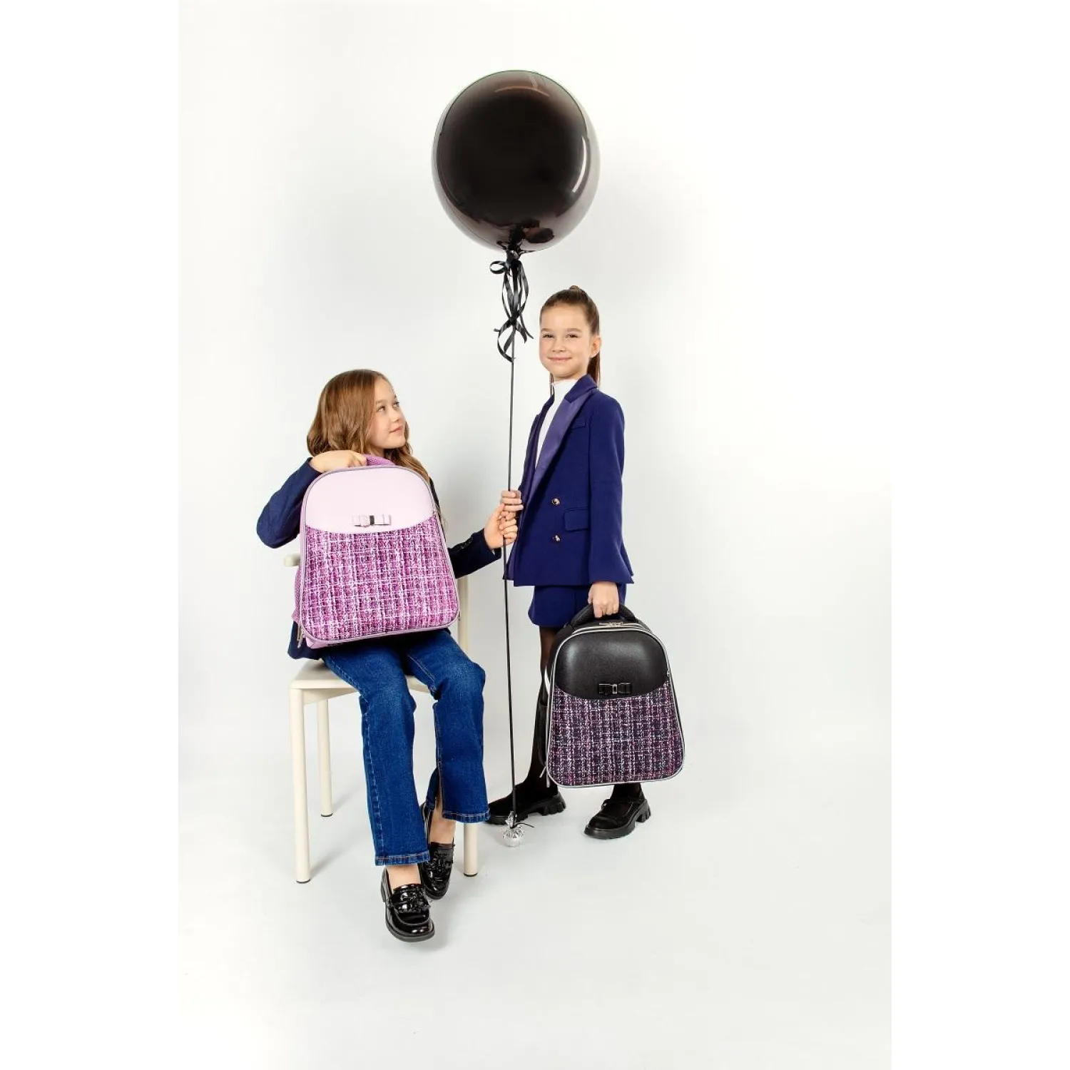 Ранец Fashion анатомический черный твид с двумя отделениями - Image 12