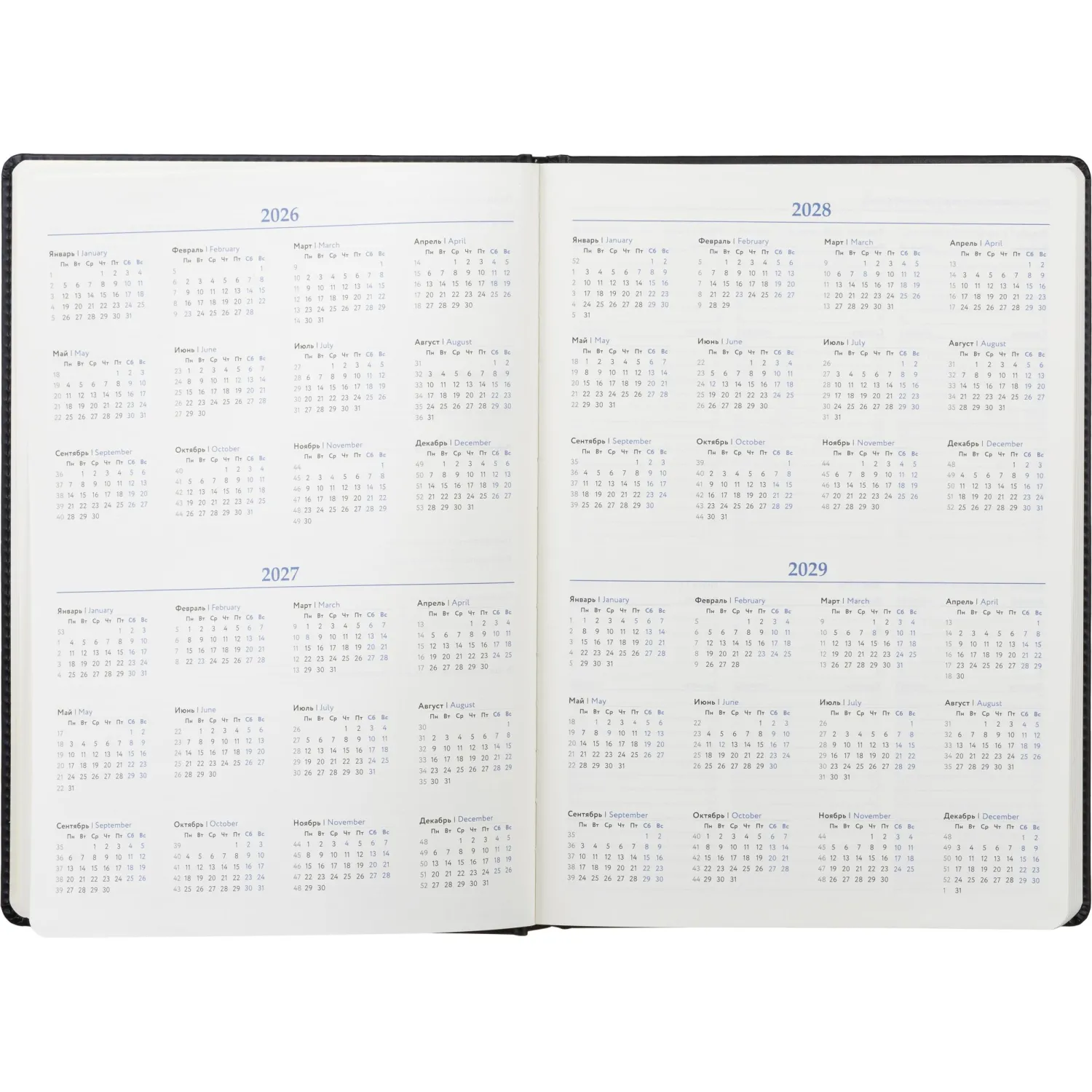 Ежедневник недатированный Attache Classic А4 (136 л.), экокожа, календарь, 21,2×30,2 см - Image 8