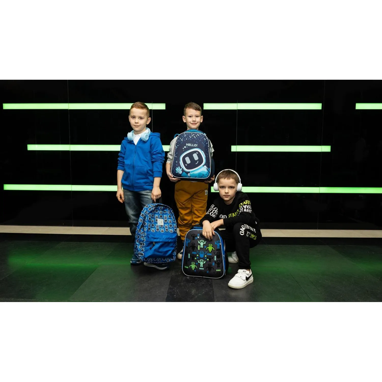 Ранец Robot Hello анатомический синий с двумя отделениями - Image 11