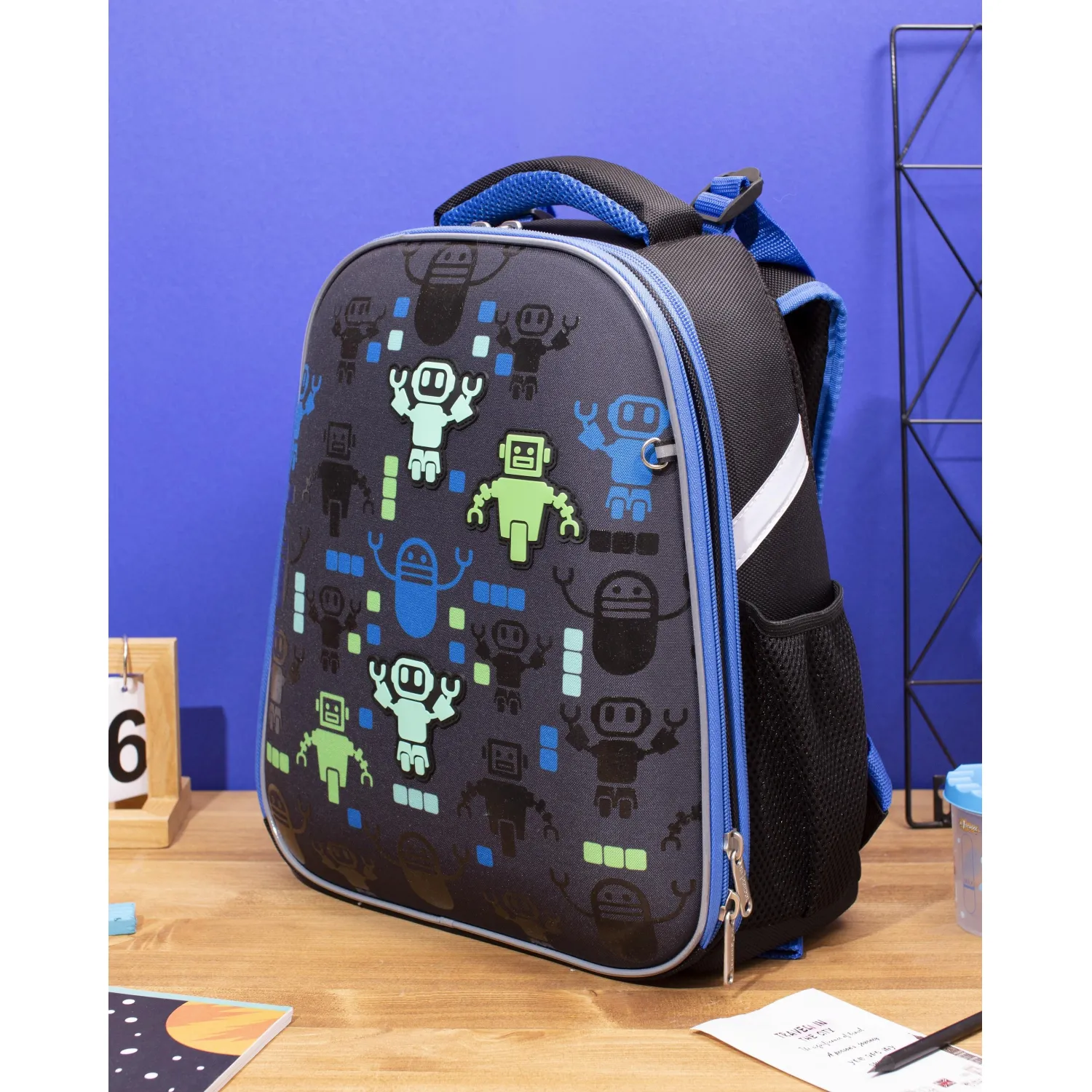 Ранец Robot Hello анатомический синий с двумя отделениями - Image 10
