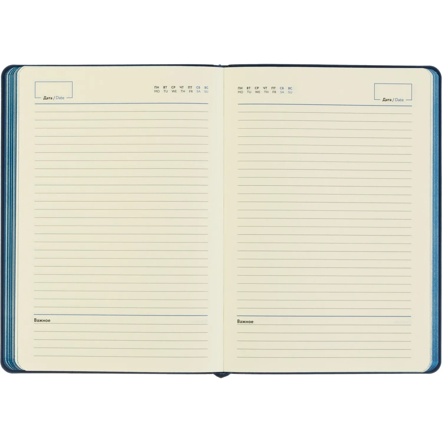 Ежедневник недатированный Attache A5 (136 л., синий Soft Touch, ляссе, 14×20 см) - Image 14
