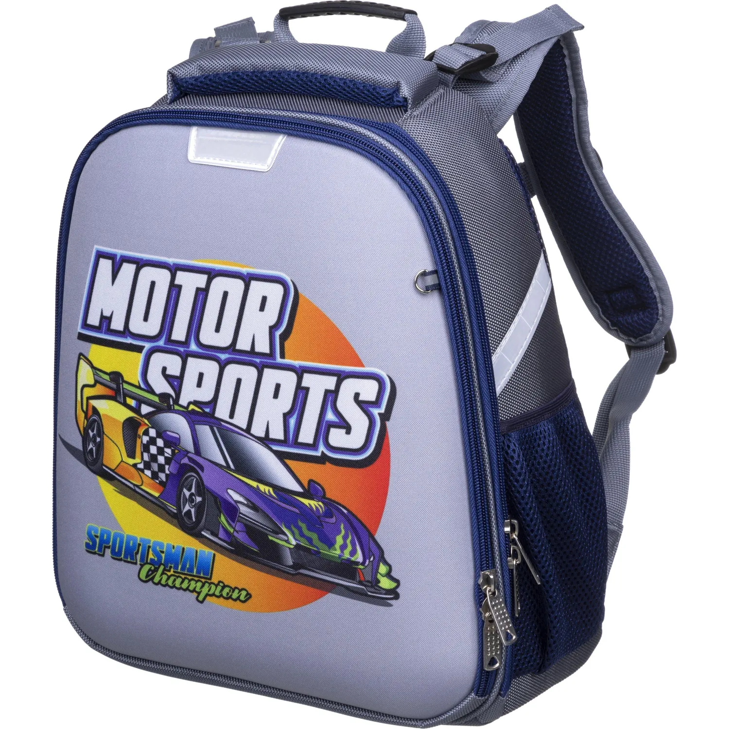 Ранец Motor Sports серый с двумя отделениями - Image 2