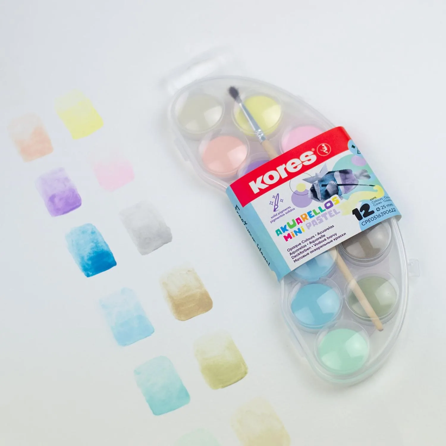 Краски акварельные Kores Akuarellos mini 12 цветов - Image 3