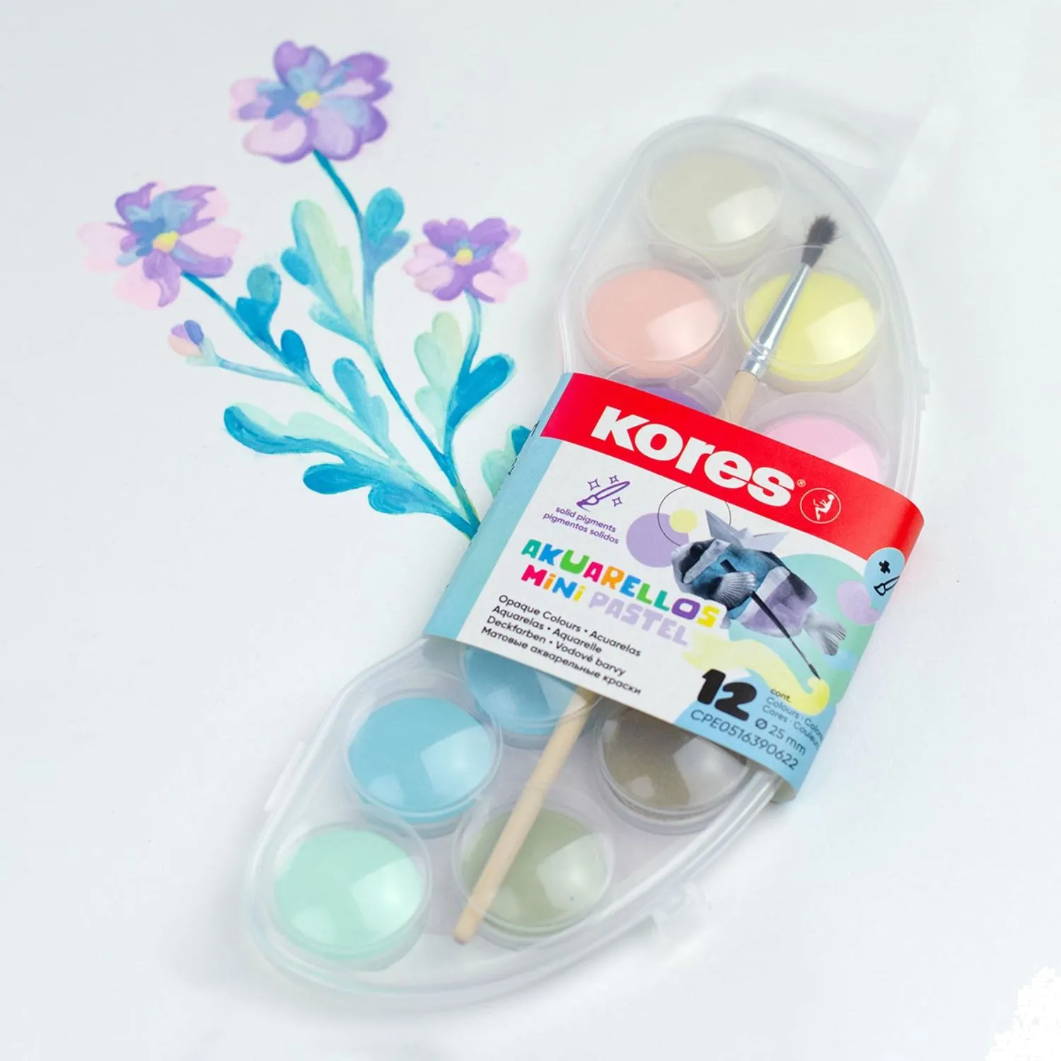 Краски акварельные Kores Akuarellos mini 12 цветов - Image 7