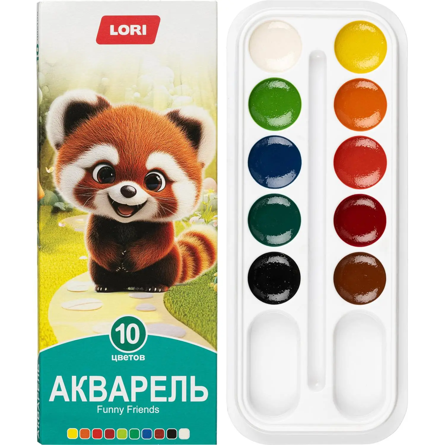 Краски акварельные Lori Funny Friends 10 цветов - Image 2