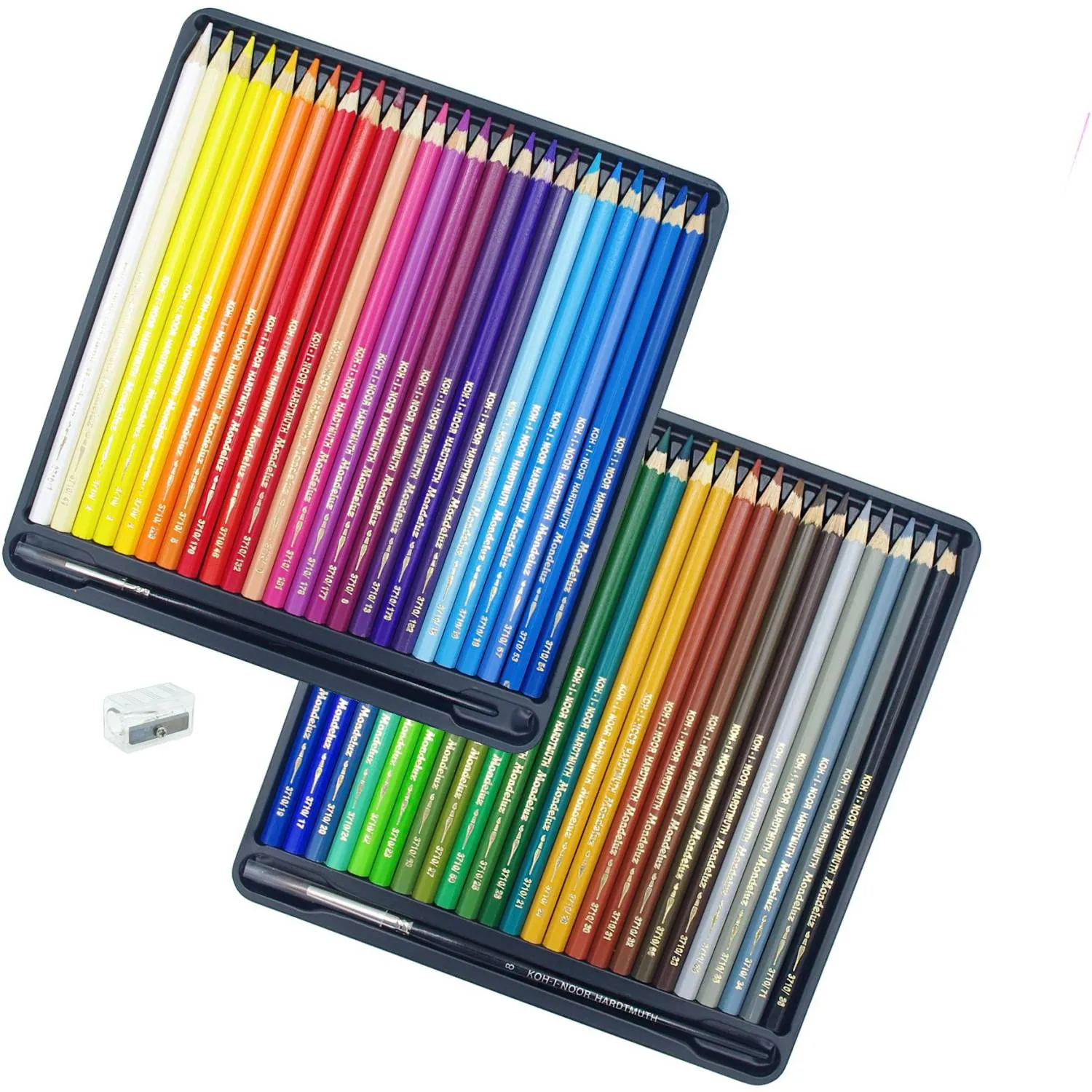 Карандаши акварельные Koh-i-Noor Mondeluz Nature шестигранные 48 цветов с кистями и точилкой в наборе - Image 5