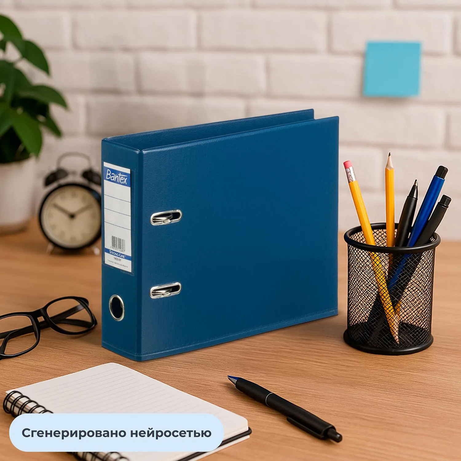 Папка-регистратор 70 мм тёмно-синяя/синяя ПВХ с защитным уголком - Image 7