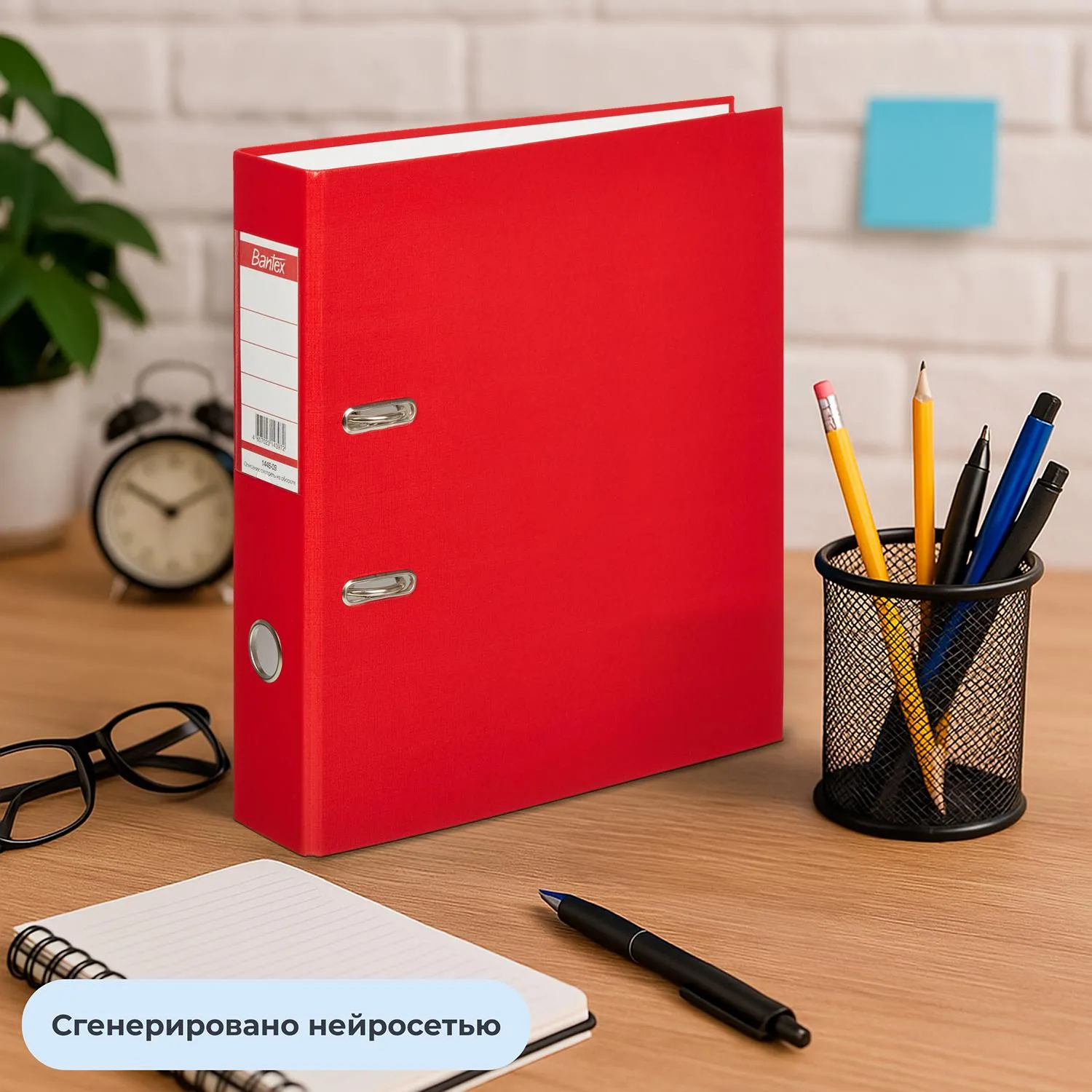 Папка-регистратор 70 мм красная бумвинил/бумага - Image 11