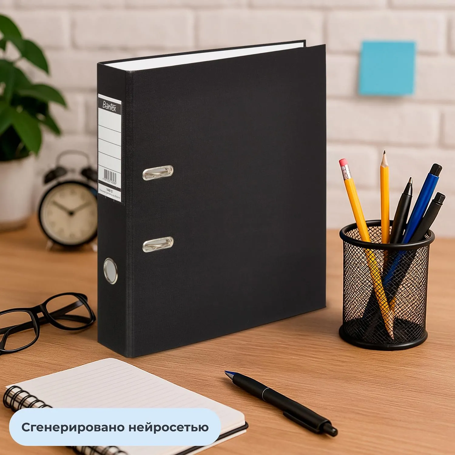 Папка-регистратор 70 мм чёрная бумвинил/бумага - Image 11